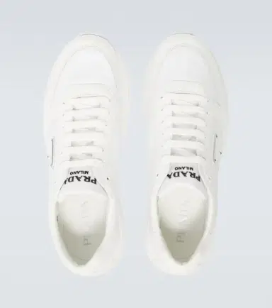 Prada Logo leather-trimmed sneakers | Thumbnail 2 Prada Logo leather-trimmed sneakers | Thumbnail 2