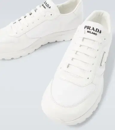 Prada Logo leather-trimmed sneakers | Thumbnail 3 Prada Logo leather-trimmed sneakers | Thumbnail 3