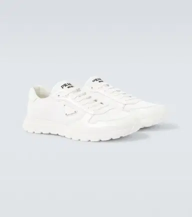 Prada Logo leather-trimmed sneakers | Thumbnail 4 Prada Logo leather-trimmed sneakers | Thumbnail 4