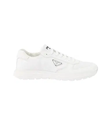 Prada Logo leather-trimmed sneakers | Thumbnail 1 Prada Logo leather-trimmed sneakers | Thumbnail 1