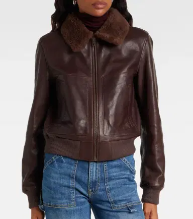 Nili Lotan Shearling-trimmed leather jacket | Thumbnail 2 Nili Lotan Shearling-trimmed leather jacket | Thumbnail 2