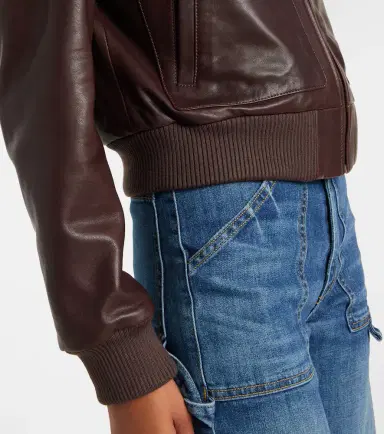 Nili Lotan Shearling-trimmed leather jacket | Thumbnail 3 Nili Lotan Shearling-trimmed leather jacket | Thumbnail 3