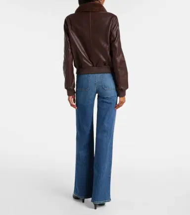 Nili Lotan Shearling-trimmed leather jacket | Thumbnail 4 Nili Lotan Shearling-trimmed leather jacket | Thumbnail 4