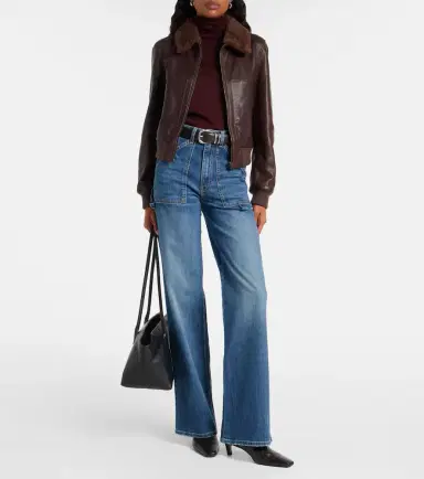 Nili Lotan Shearling-trimmed leather jacket | Thumbnail 5 Nili Lotan Shearling-trimmed leather jacket | Thumbnail 5