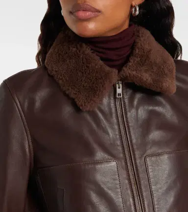 Nili Lotan Shearling-trimmed leather jacket | Thumbnail 6 Nili Lotan Shearling-trimmed leather jacket | Thumbnail 6