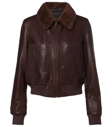 Nili Lotan Shearling-trimmed leather jacket | Thumbnail 1 Nili Lotan Shearling-trimmed leather jacket | Thumbnail 1