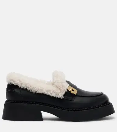 Ferragamo Caminia shearling-trimmed leather loafers | Thumbnail 3 Ferragamo Caminia shearling-trimmed leather loafers | Thumbnail 3