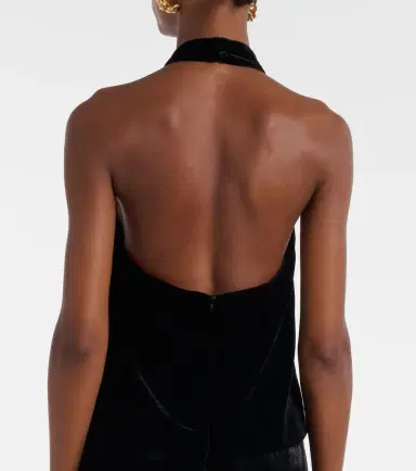 Nili Lotan Peneloppe halterneck velvet top | Thumbnail 2 Nili Lotan Peneloppe halterneck velvet top | Thumbnail 2