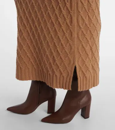 Max Mara Po knitted camel hair maxi skirt | Thumbnail 4