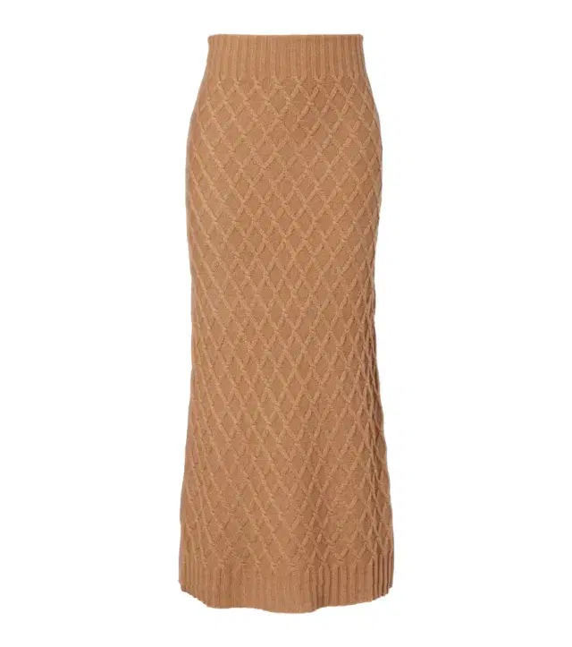 Max Mara Po knitted camel hair maxi skirt