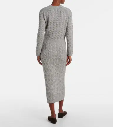 'S Max Mara Cable-knit wool and cashmere pencil skirt | Thumbnail 2
