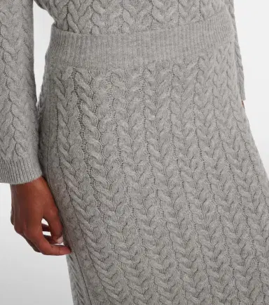 'S Max Mara Cable-knit wool and cashmere pencil skirt | Thumbnail 4