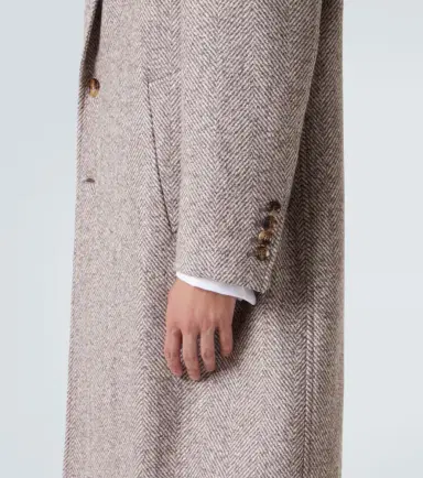 Brunello Cucinelli Herringbone wool and alpaca-blend overcoat | Thumbnail 2 Brunello Cucinelli Herringbone wool and alpaca-blend overcoat | Thumbnail 2
