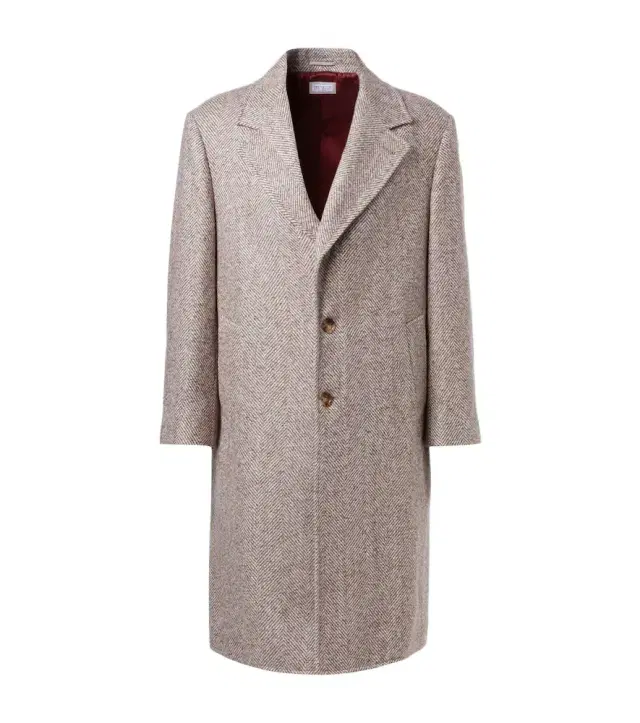 Herringbone wool and alpaca-blend overcoat