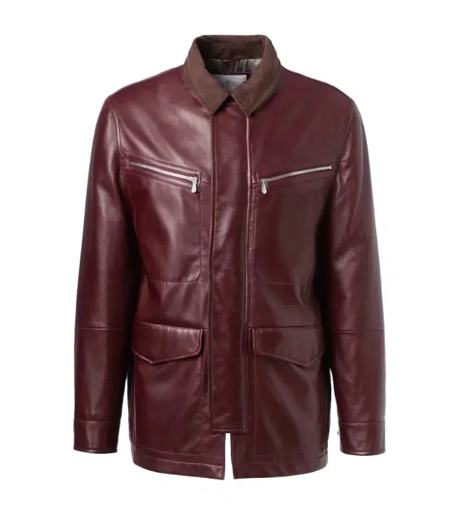 Padded leather jacket