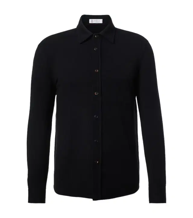 Wool, cashmere, and silk polo sweater