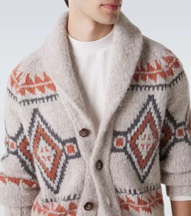 Brunello Cucinelli Jacquard wool-blend cardigan | Thumbnail 3