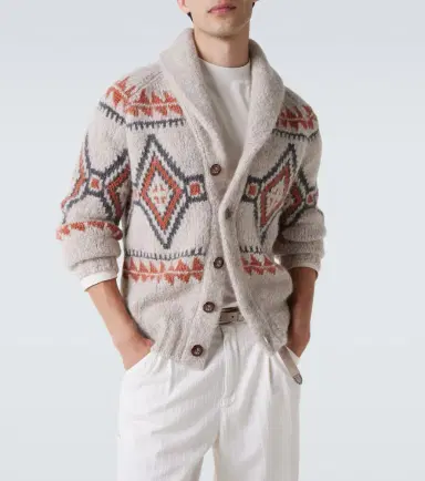Brunello Cucinelli Jacquard wool-blend cardigan | Thumbnail 7