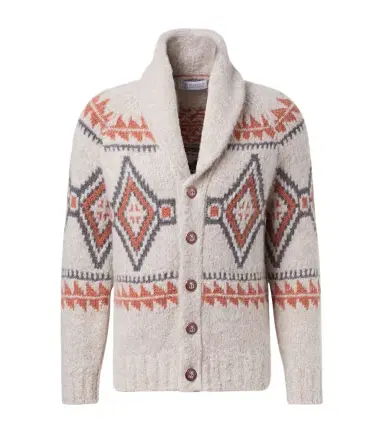 Brunello Cucinelli Jacquard wool-blend cardigan | Thumbnail 1