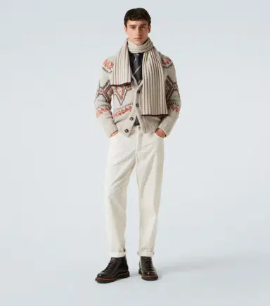 Brunello Cucinelli Ribbed-knit cashmere scarf | Thumbnail 3