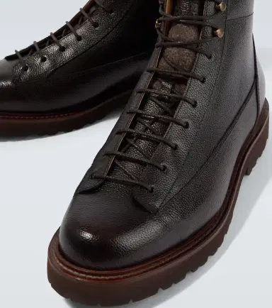 Brunello Cucinelli Leather lace-up boots | Thumbnail 3