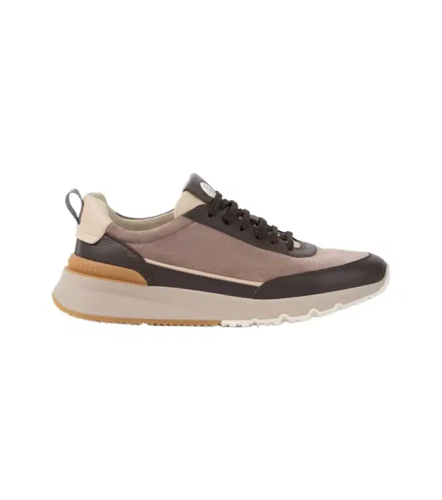 Brunello Cucinelli Leather-trimmed suede sneakers