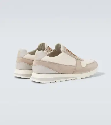 Brunello Cucinelli Suede-trimmed leather sneakers | Thumbnail 2 Brunello Cucinelli Suede-trimmed leather sneakers | Thumbnail 2