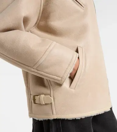 Isabel Marant Adelina shearling-trimmed leather jacket | Thumbnail 2