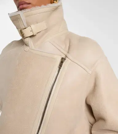 Isabel Marant Adelina shearling-trimmed leather jacket | Thumbnail 3
