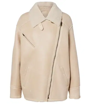 Isabel Marant Adelina shearling-trimmed leather jacket | Thumbnail 1