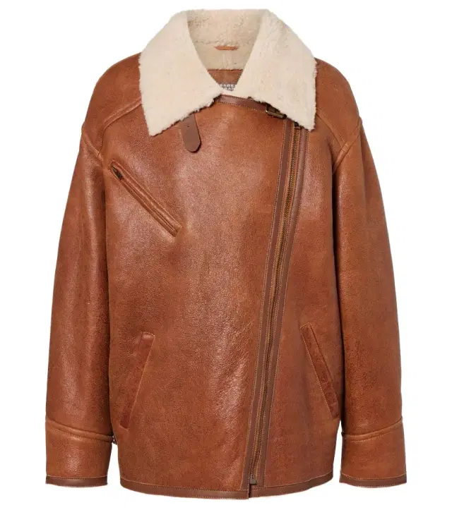 Isabel Marant Adelina shearling-trimmed leather jacket