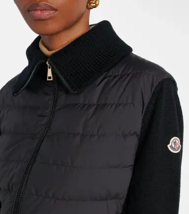 Moncler Down-paneled virgin wool cardigan | Thumbnail 3
