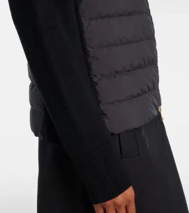 Moncler Down-paneled virgin wool cardigan | Thumbnail 4