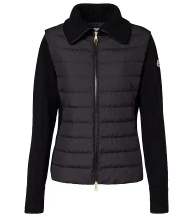 Moncler Down-paneled virgin wool cardigan | Thumbnail 1