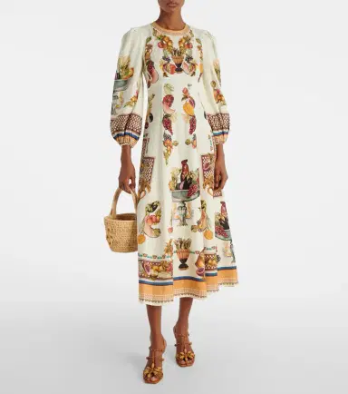 Alemais Alémais Mercado printed linen midi dress | Thumbnail 3