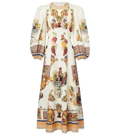 Alemais Alémais Mercado printed linen midi dress | Thumbnail 1
