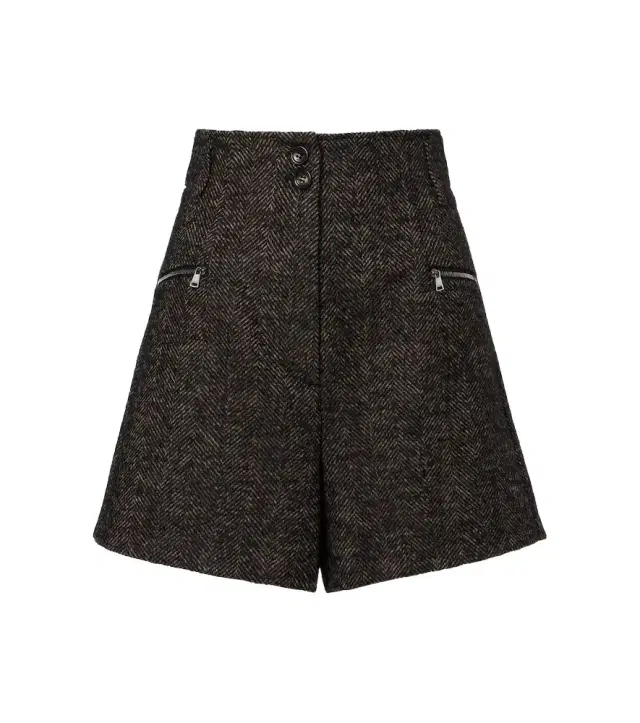 Max Mara Herringbone wool-blend shorts