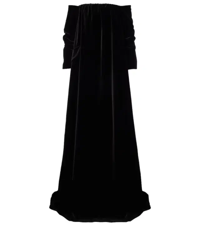 Max Mara Open-back cotton velvet gown