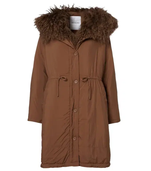 Yves Salomon Doudoune shearling-trimmed down coat