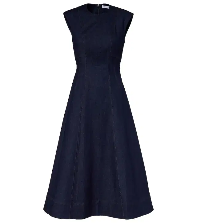 Dulce cotton-blend denim midi dress