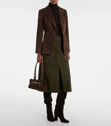 Veronica Beard Alexie belted suede midi skirt | Thumbnail 2