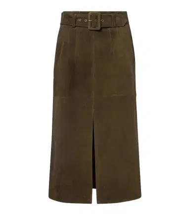 Veronica Beard Alexie belted suede midi skirt | Thumbnail 1