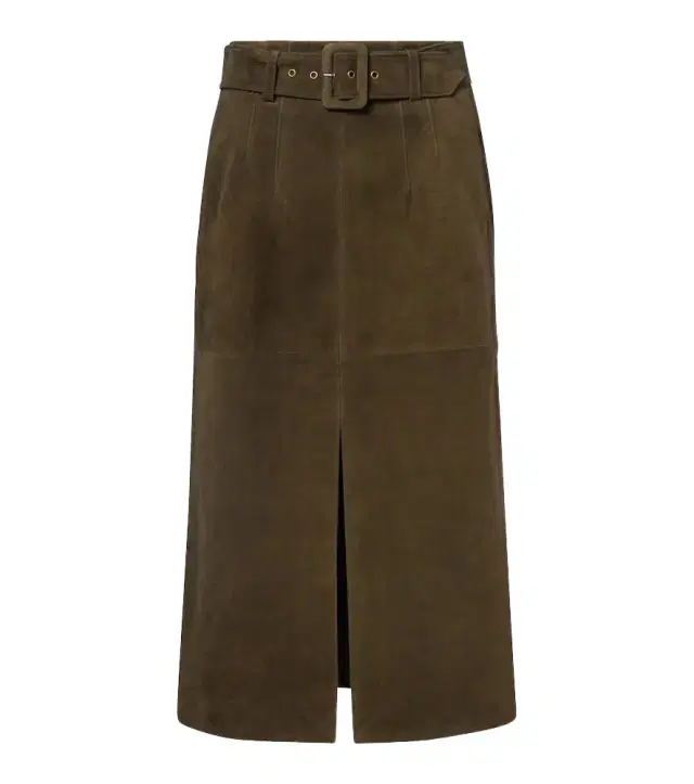 Veronica Beard Alexie belted suede midi skirt