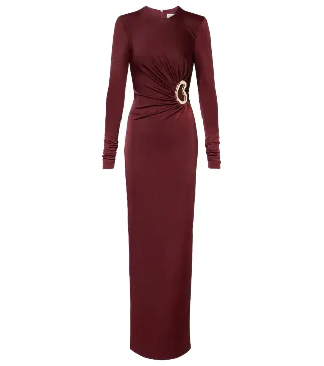 Mischa embellished gathered jersey gown