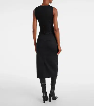 Veronica Beard Belted wool pencil skirt | Thumbnail 4