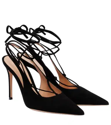 Gianvito Rossi 95 suede lace-up slingback pumps | Thumbnail 1 Gianvito Rossi 95 suede lace-up slingback pumps | Thumbnail 1