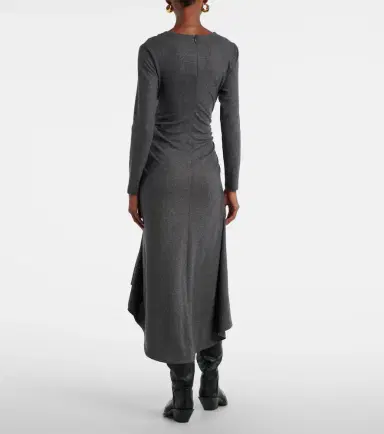 Veronica Beard Theodora ruched wool-blend midi dress | Thumbnail 4 Veronica Beard Theodora ruched wool-blend midi dress | Thumbnail 4