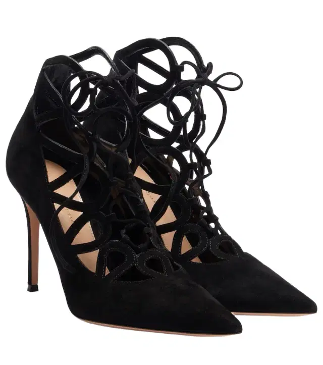 Gianvito Rossi Elisa 95 suede lace-up pumps