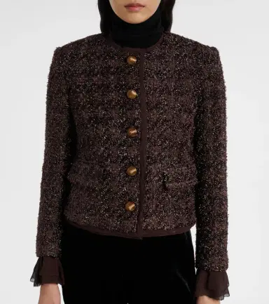 Veronica Beard Audrina metallic tweed jacket | Thumbnail 4 Veronica Beard Audrina metallic tweed jacket | Thumbnail 4
