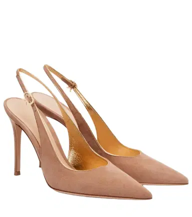 Gianvito Rossi Robbie 95 suede slingback pumps | Thumbnail 1 Gianvito Rossi Robbie 95 suede slingback pumps | Thumbnail 1